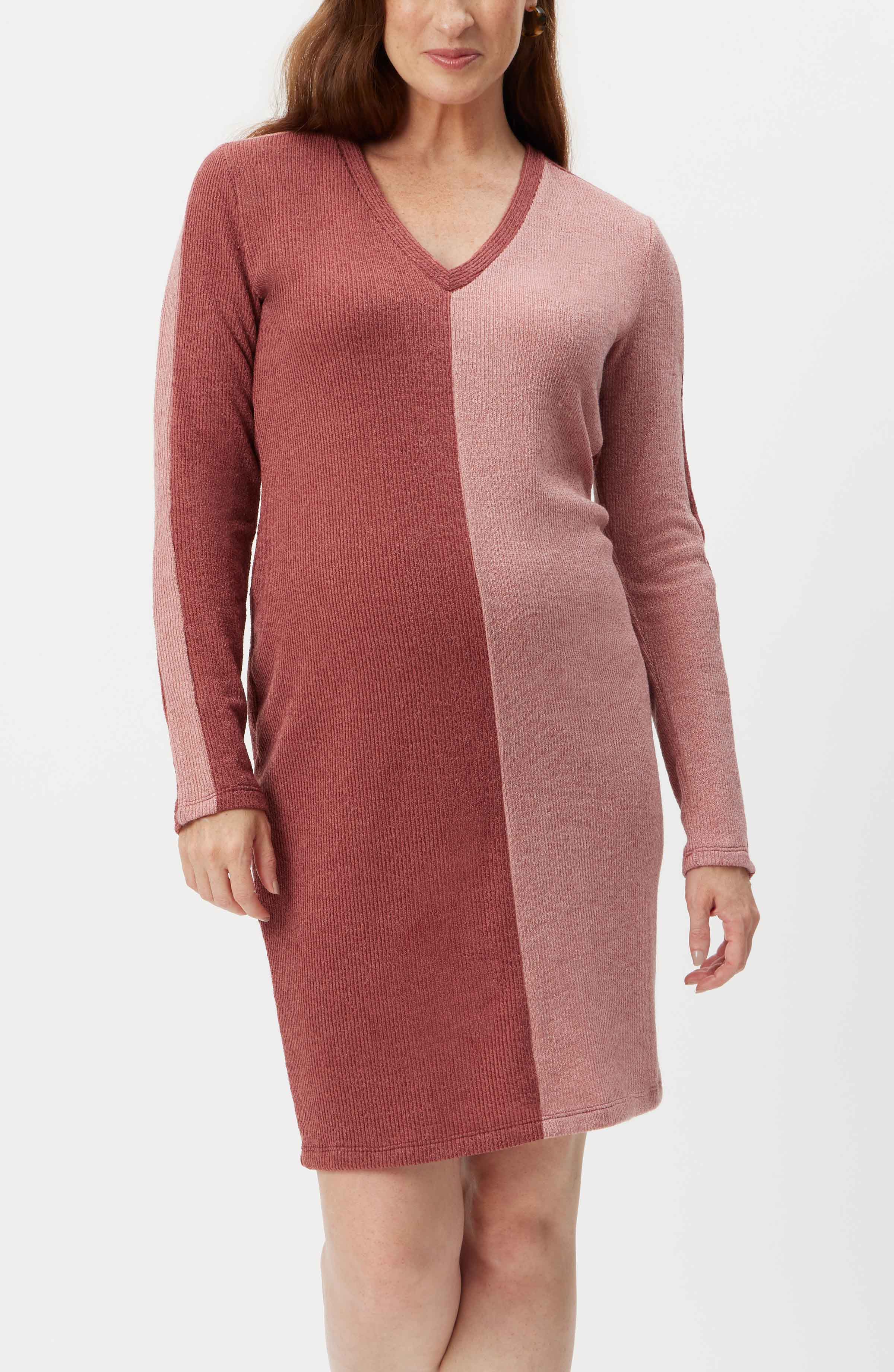 Colorblocking Maternity Sweater Dress