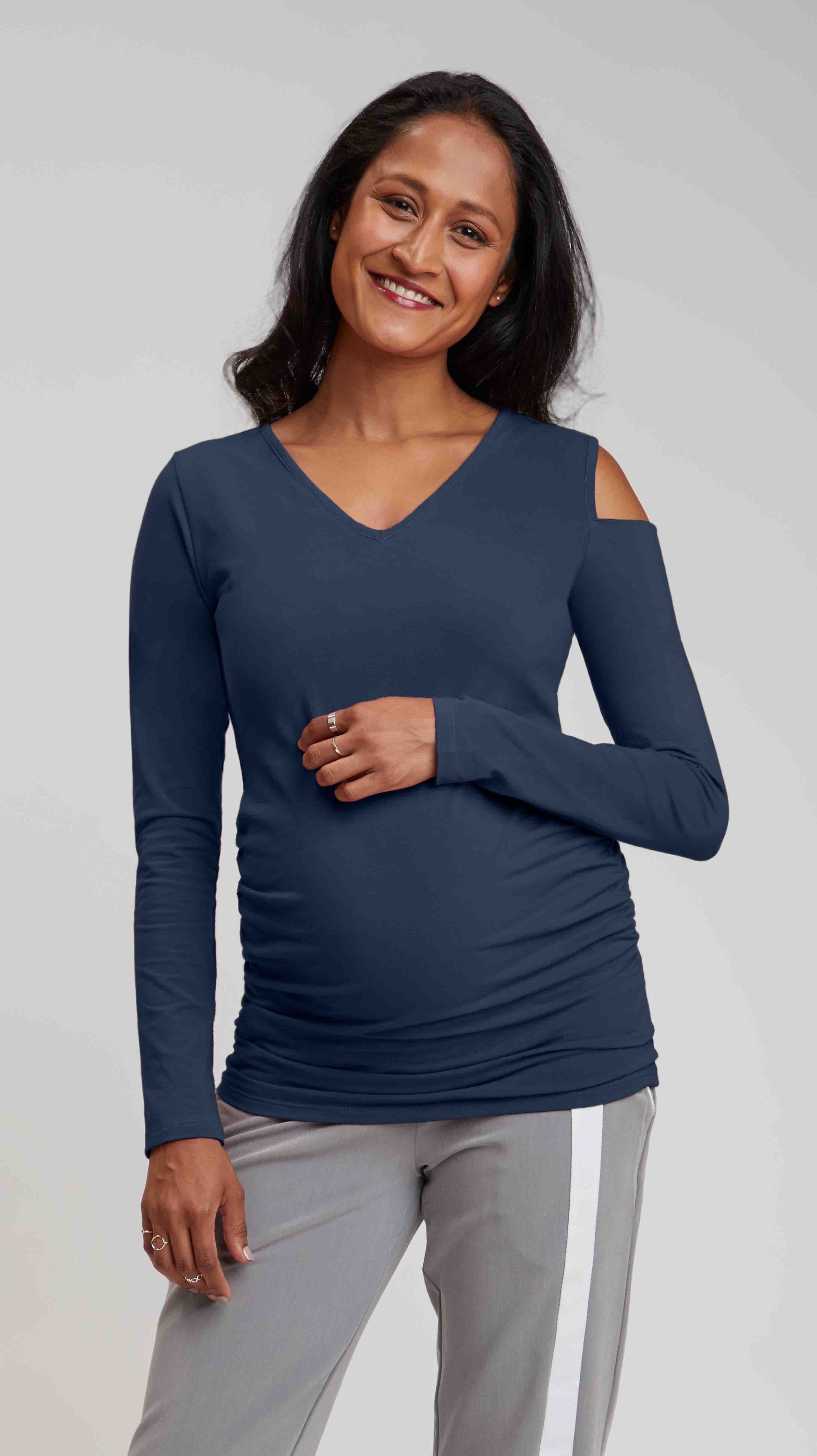 Cold Shoulder Maternity Top