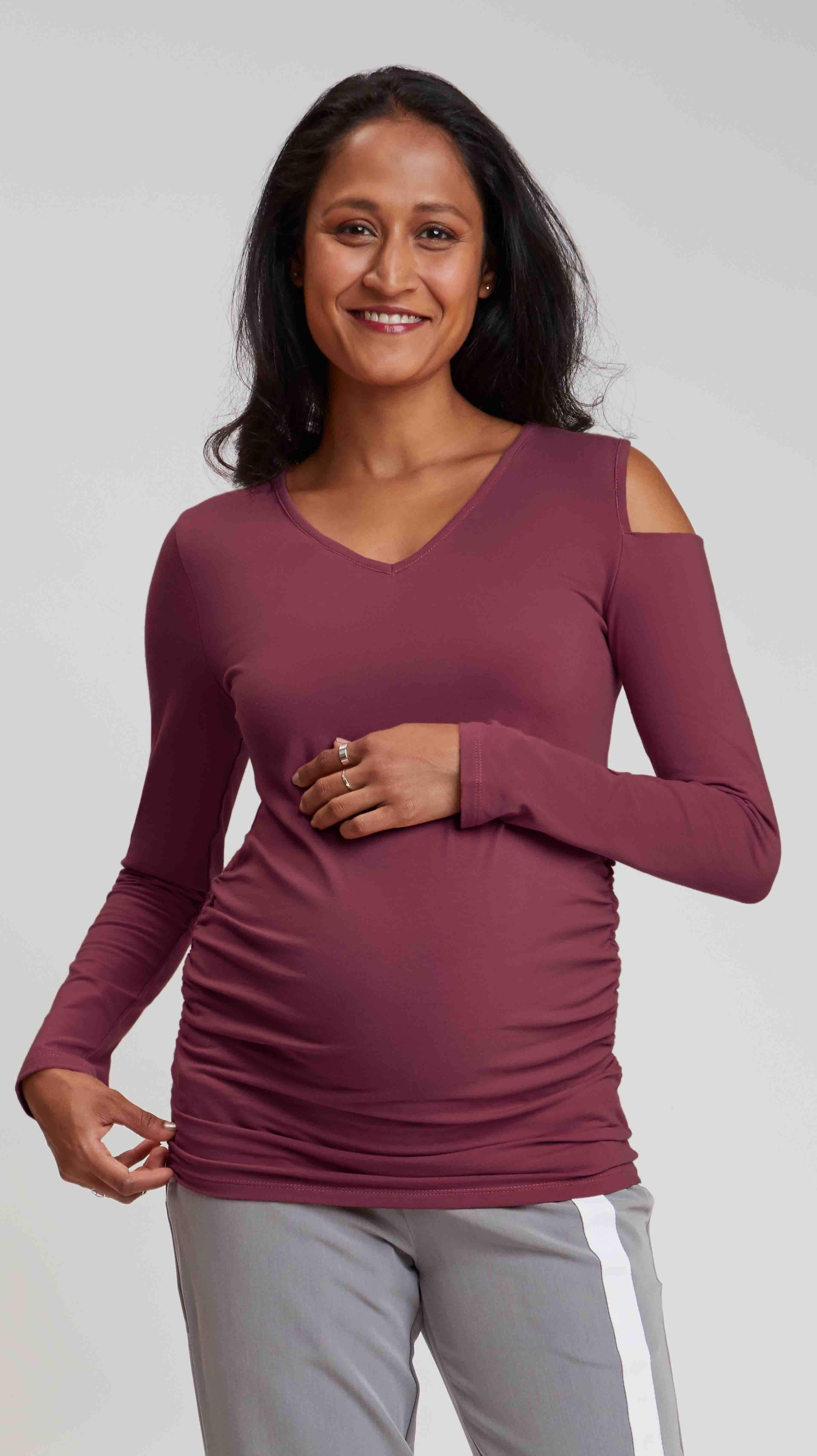Cold Shoulder Maternity Top