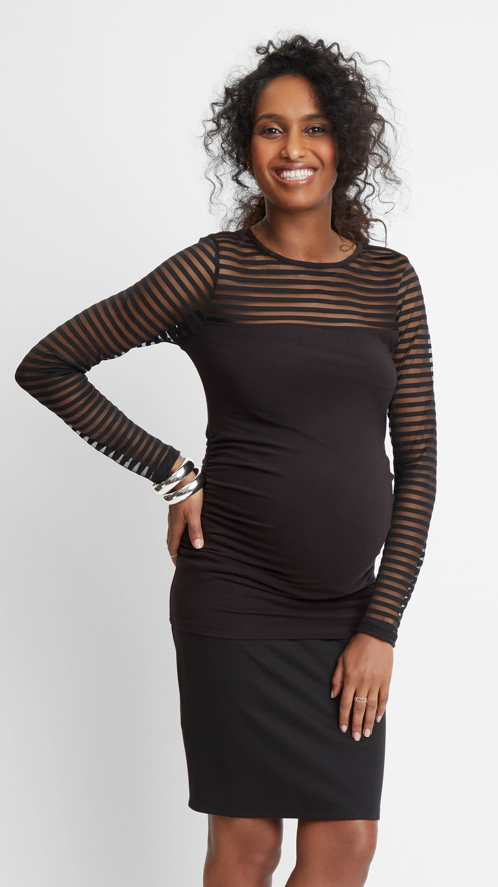 Shadow Stripe Maternity Top