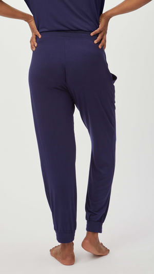 Stowaway Collection Maternity Loungewear Jogger in Navy - back view