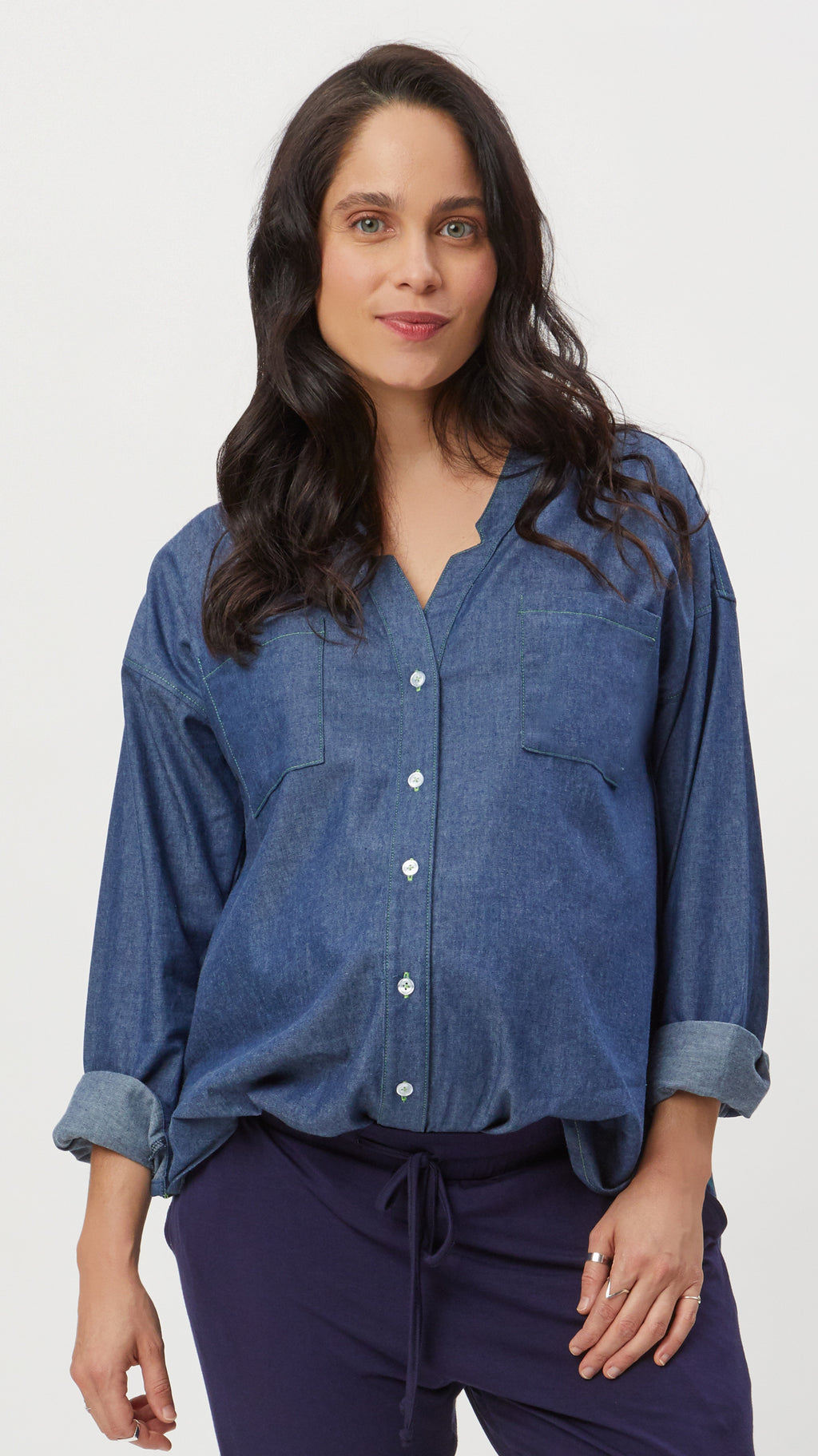 Chambray Maternity Shirt