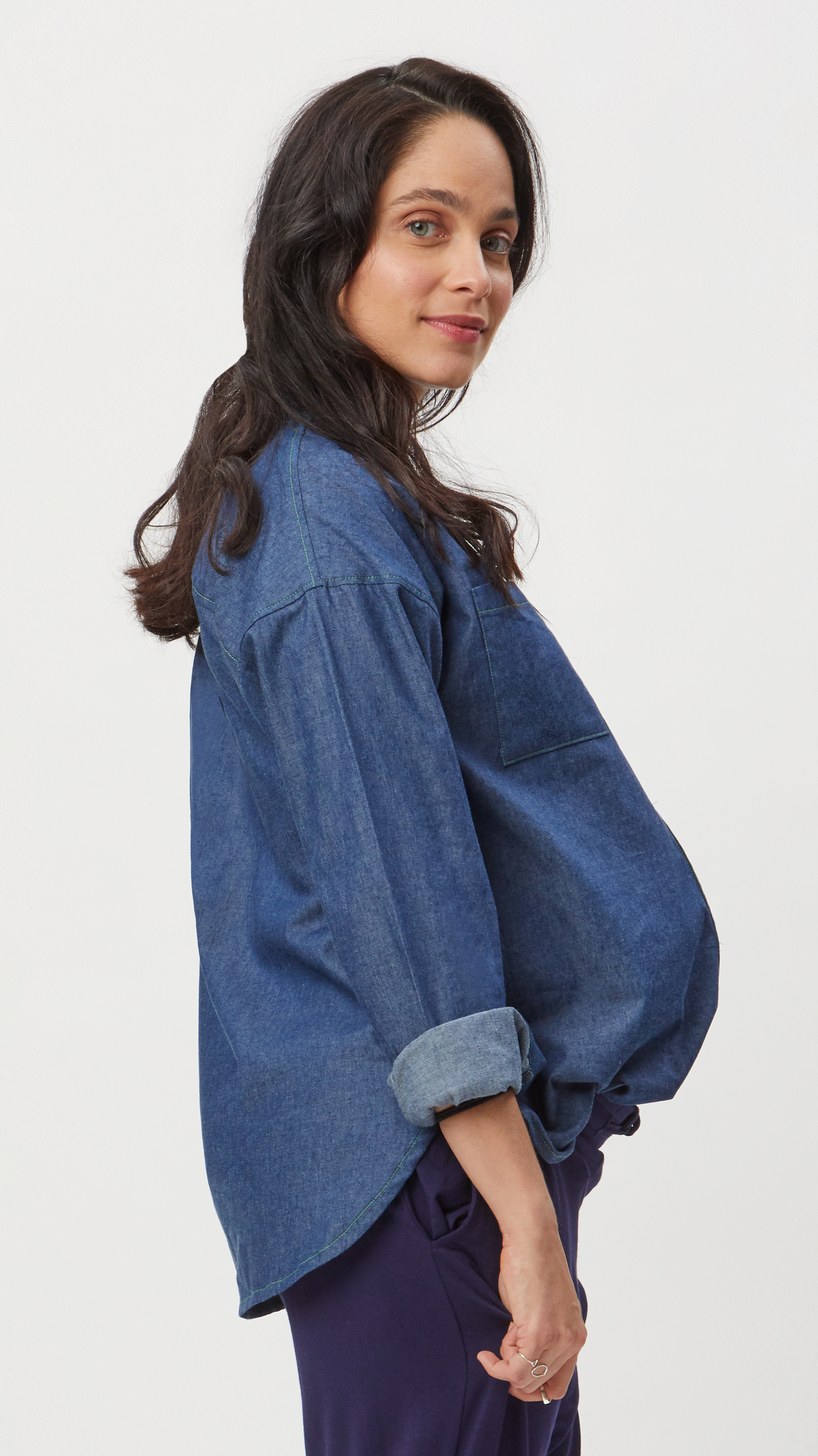 Chambray Maternity Shirt
