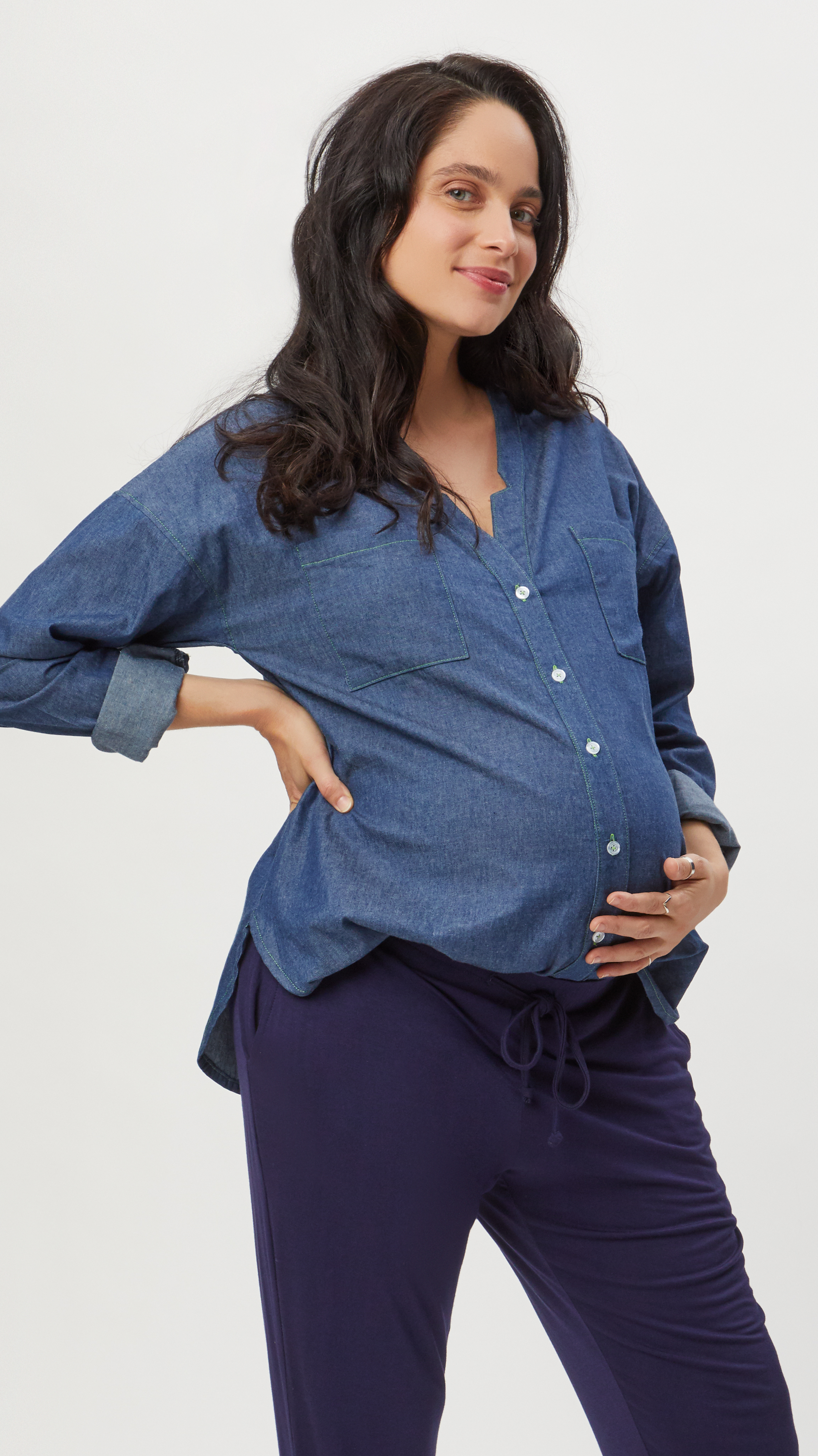 Chambray Maternity Shirt