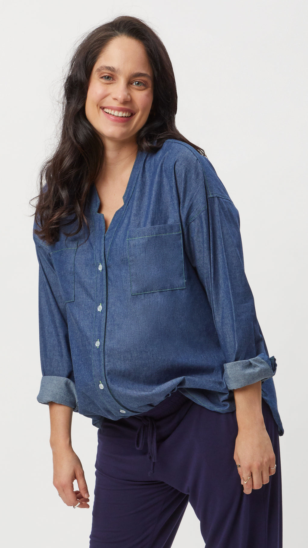 Chambray Maternity Shirt