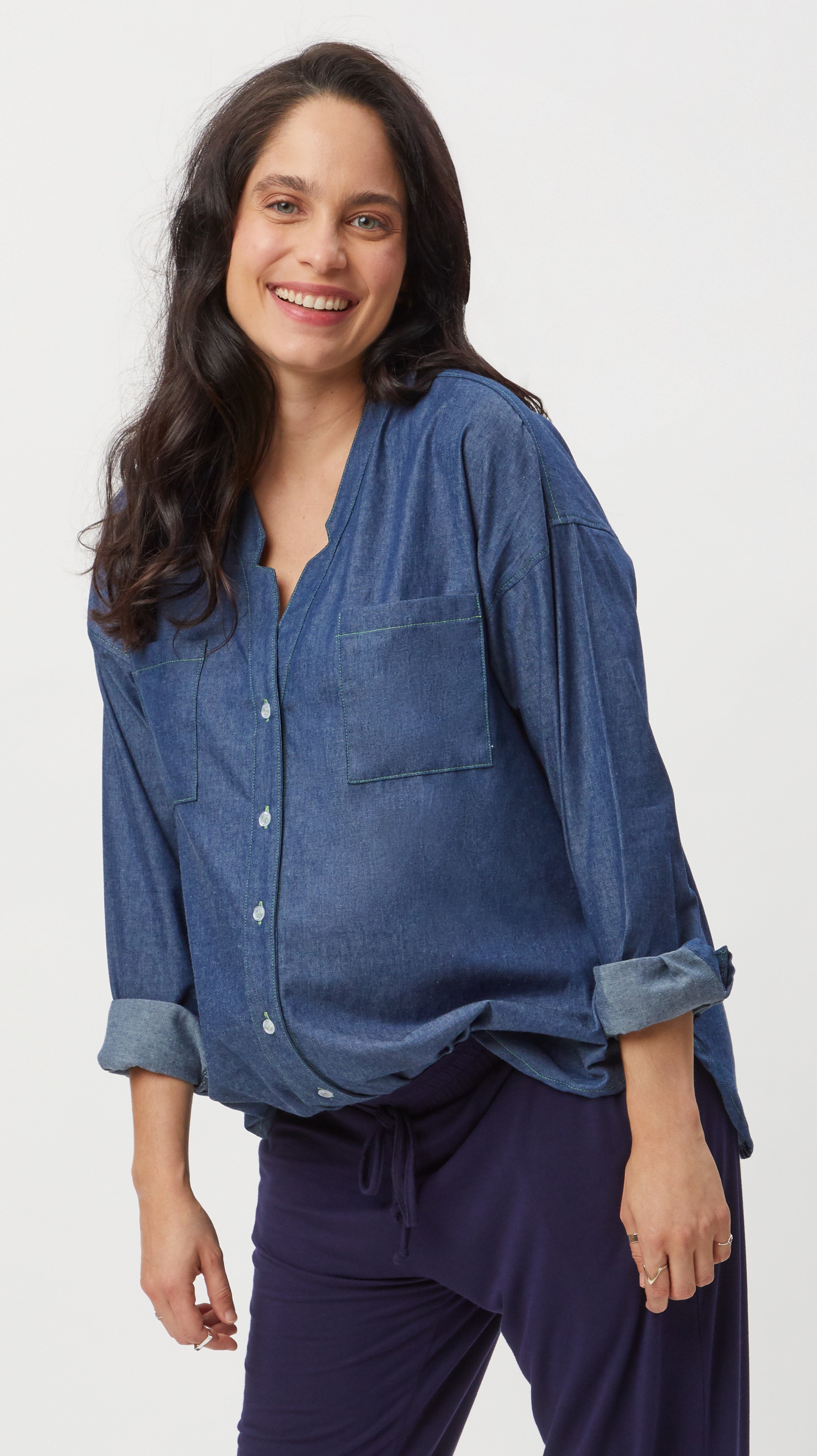 Chambray Maternity Shirt