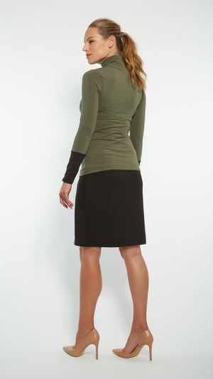 Stowaway Collection Cuffed Maternity Turtleneck Back